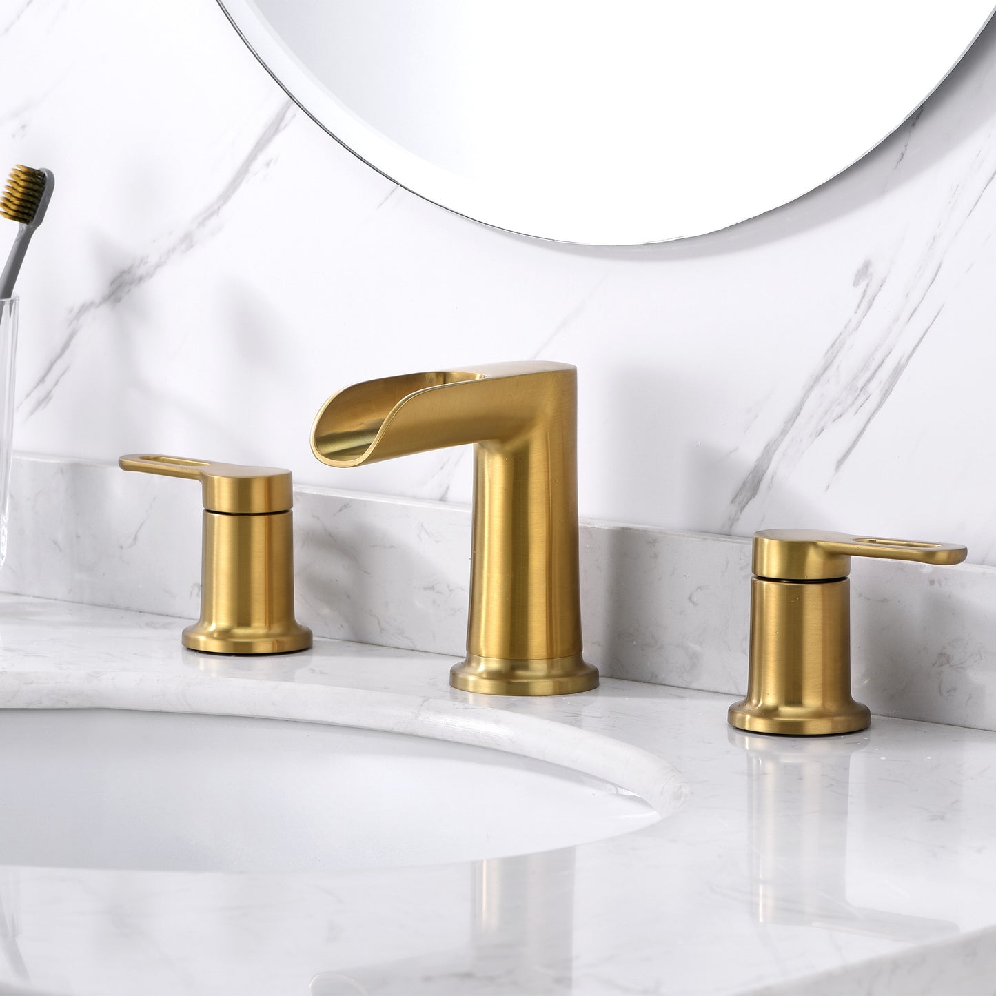 Waterfall WSP16-TG 8 in. Widespread 2-Handle Bathroom Faucet in Brushed Gold