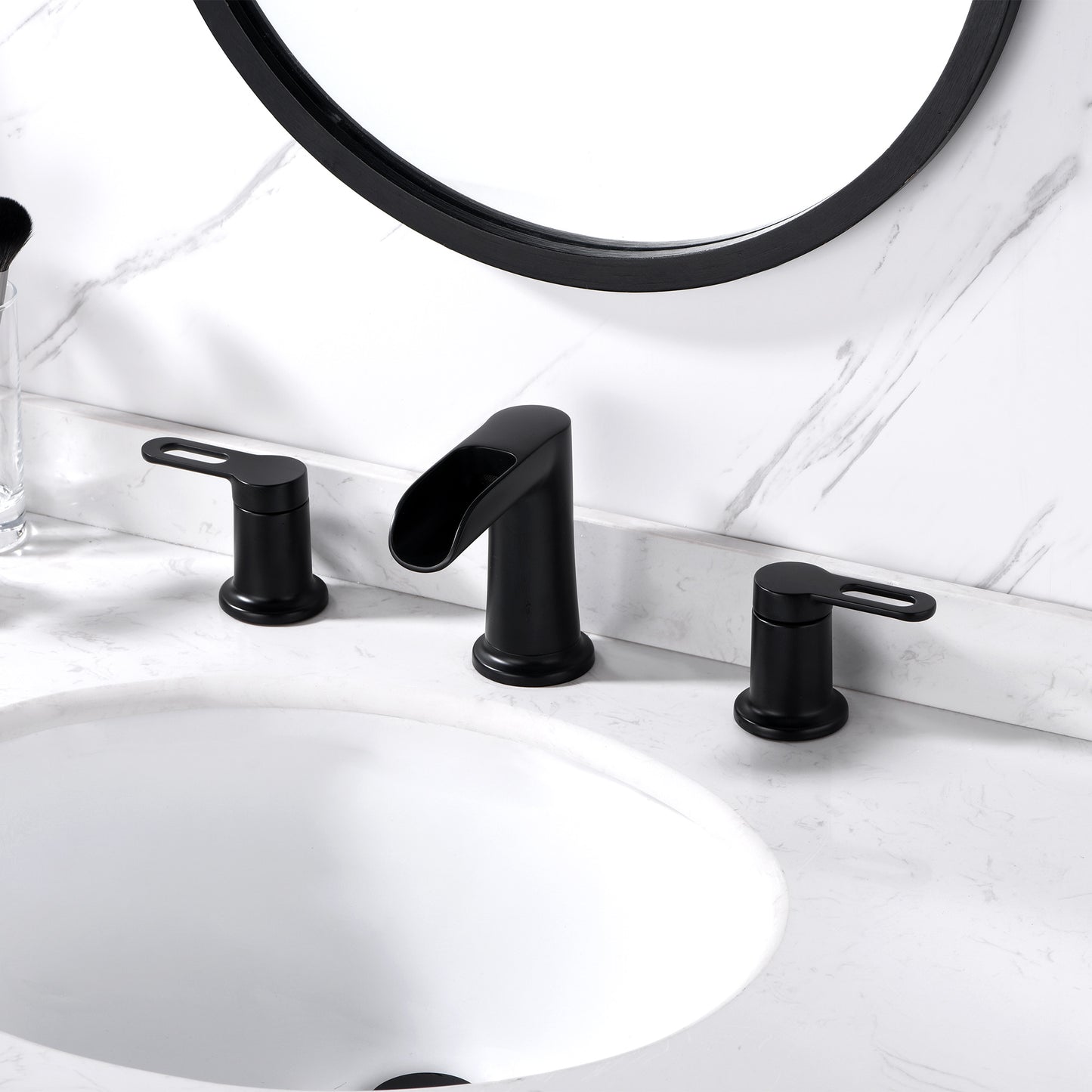 Waterfall WSP16-TM 8 in. Widespread 2-Handle Bathroom Faucet in Matte Black