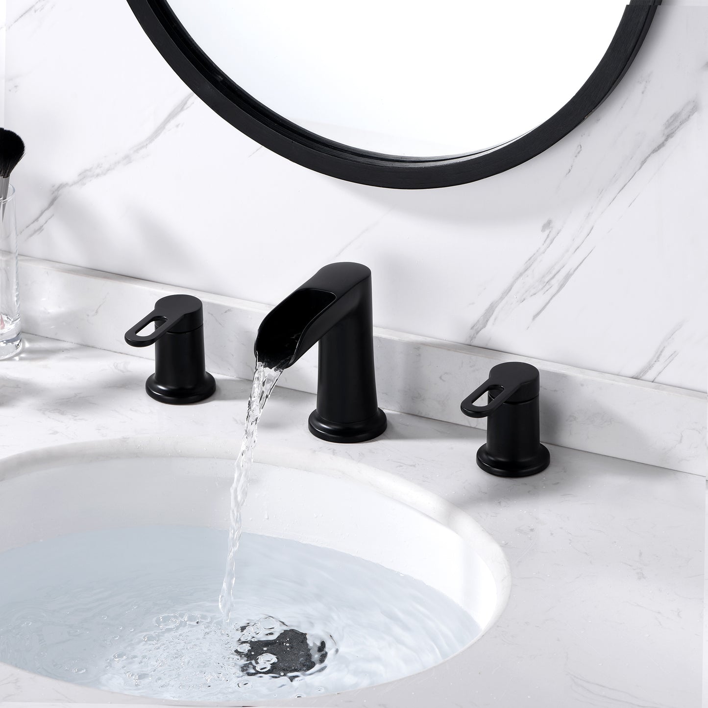 Waterfall WSP16-TM 8 in. Widespread 2-Handle Bathroom Faucet in Matte Black