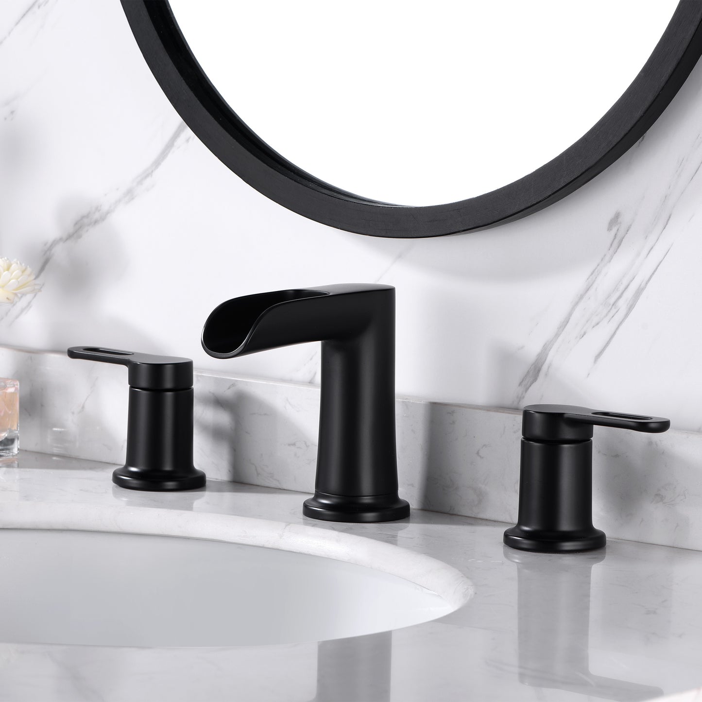 Waterfall WSP16-TM 8 in. Widespread 2-Handle Bathroom Faucet in Matte Black