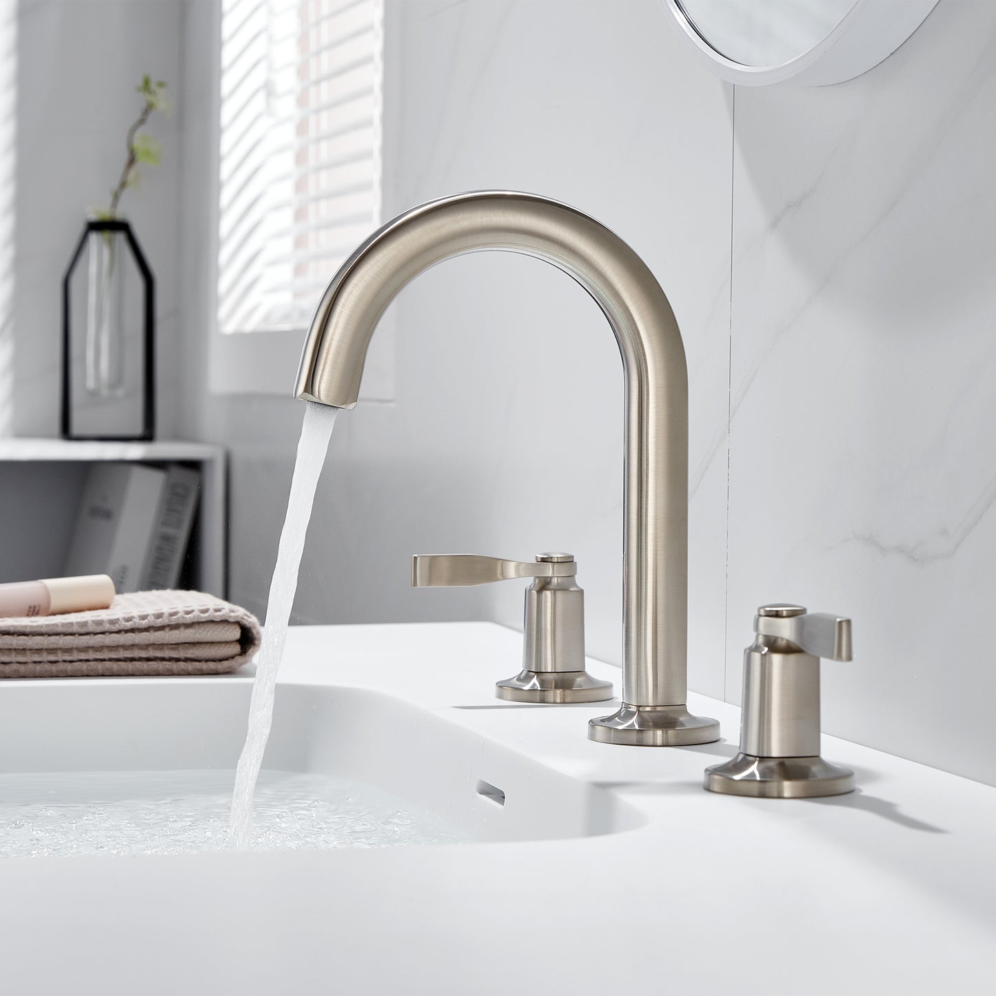 Larko WSP18-TB 8 in. Widespread 2-Handle Bathroom Faucet in Brushed Nickel