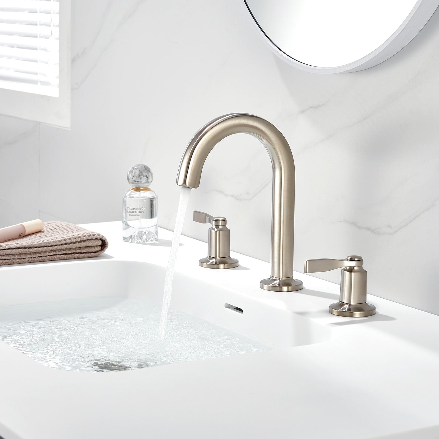 Larko WSP18-TB 8 in. Widespread 2-Handle Bathroom Faucet in Brushed Nickel