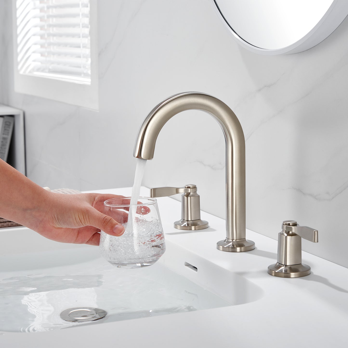 Larko WSP18-TB 8 in. Widespread 2-Handle Bathroom Faucet in Brushed Nickel