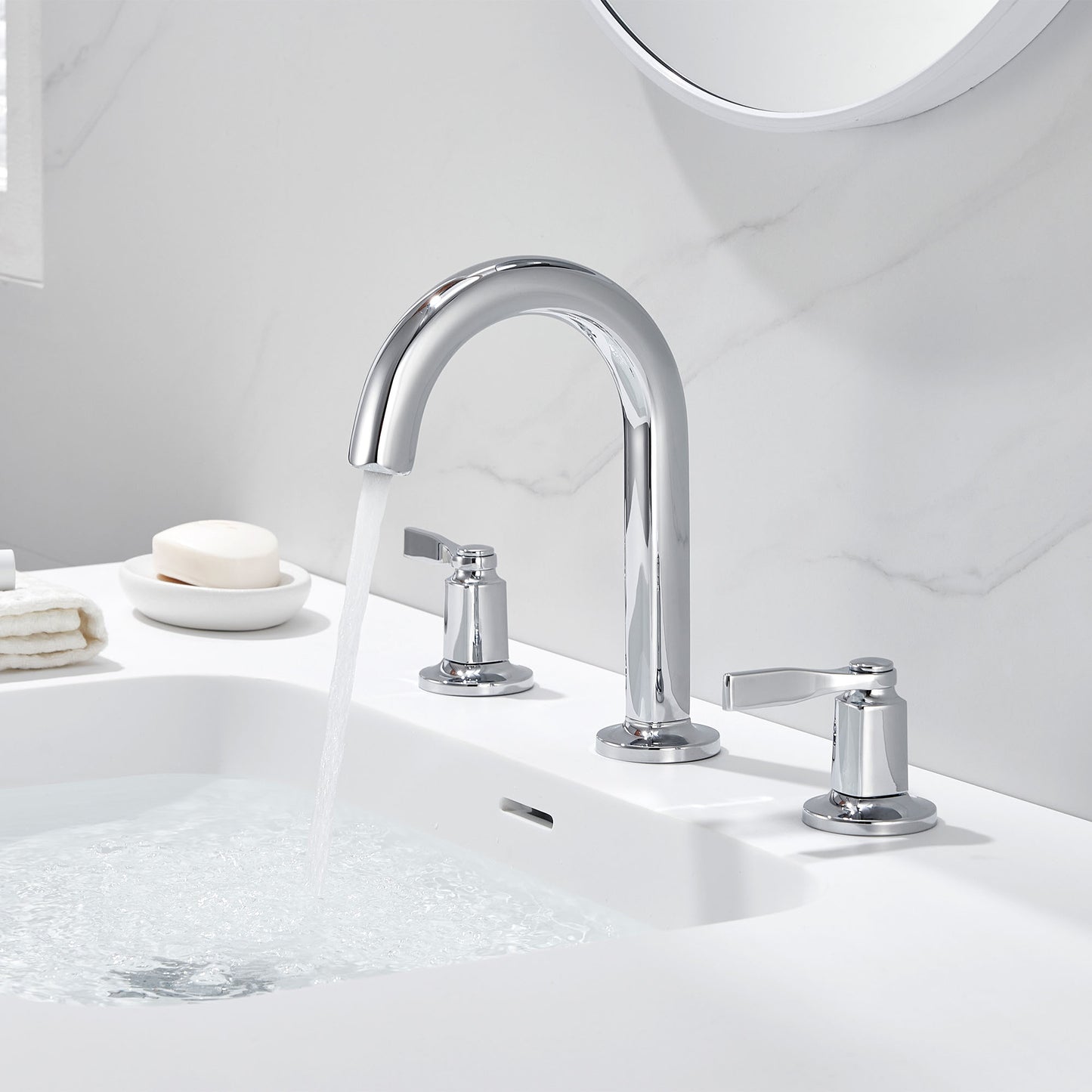 Larko WSP18-TC 8 in. Widespread 2-Handle Bathroom Faucet in Chrome