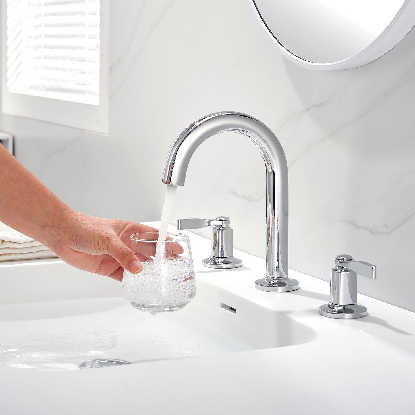 Larko WSP18-TC 8 in. Widespread 2-Handle Bathroom Faucet in Chrome