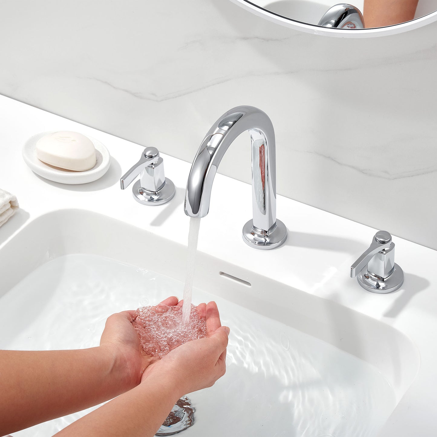 Larko WSP18-TC 8 in. Widespread 2-Handle Bathroom Faucet in Chrome