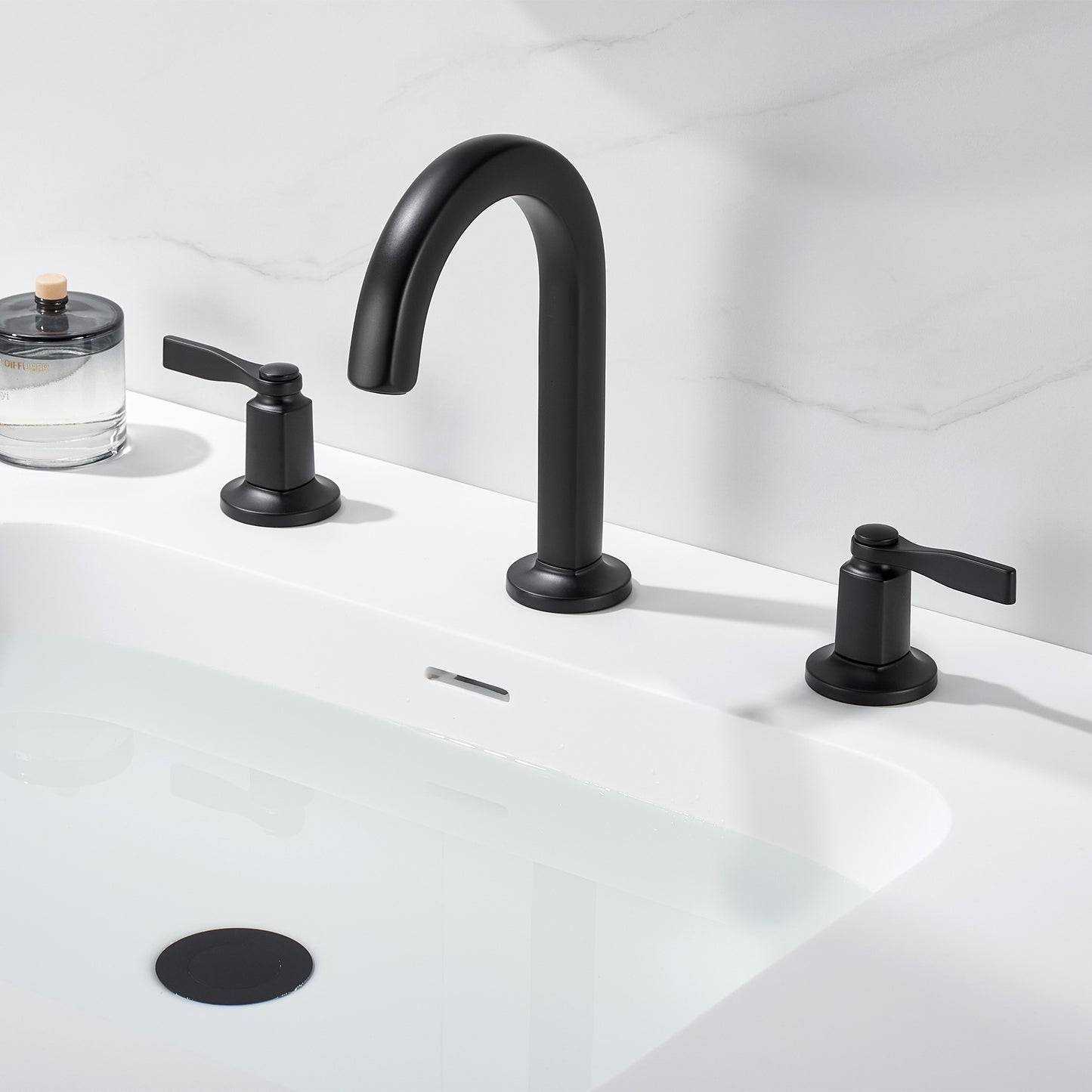 Larko WSP18-TM 8 in. Widespread 2-Handle Bathroom Faucet in Matte Black