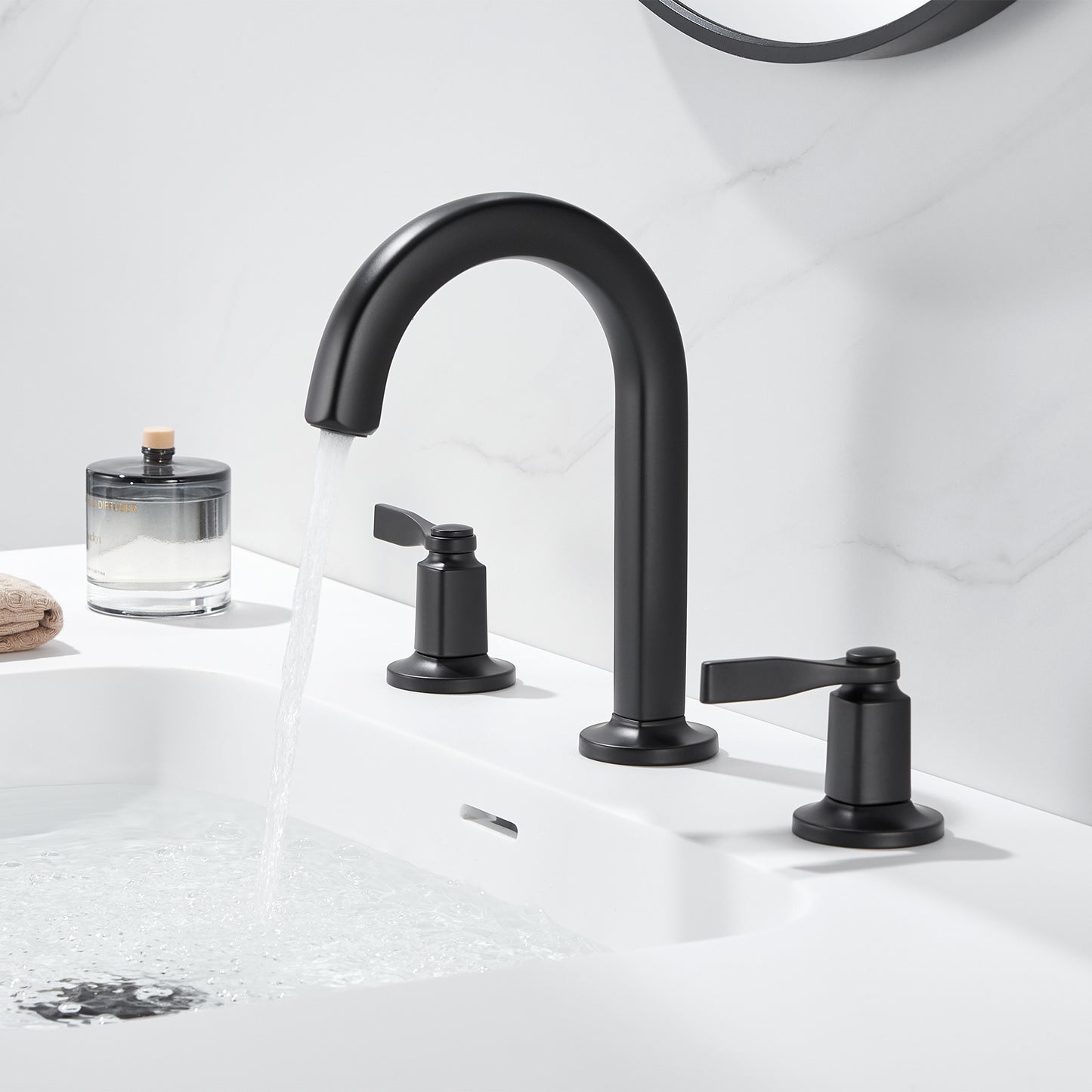 Larko WSP18-TM 8 in. Widespread 2-Handle Bathroom Faucet in Matte Black
