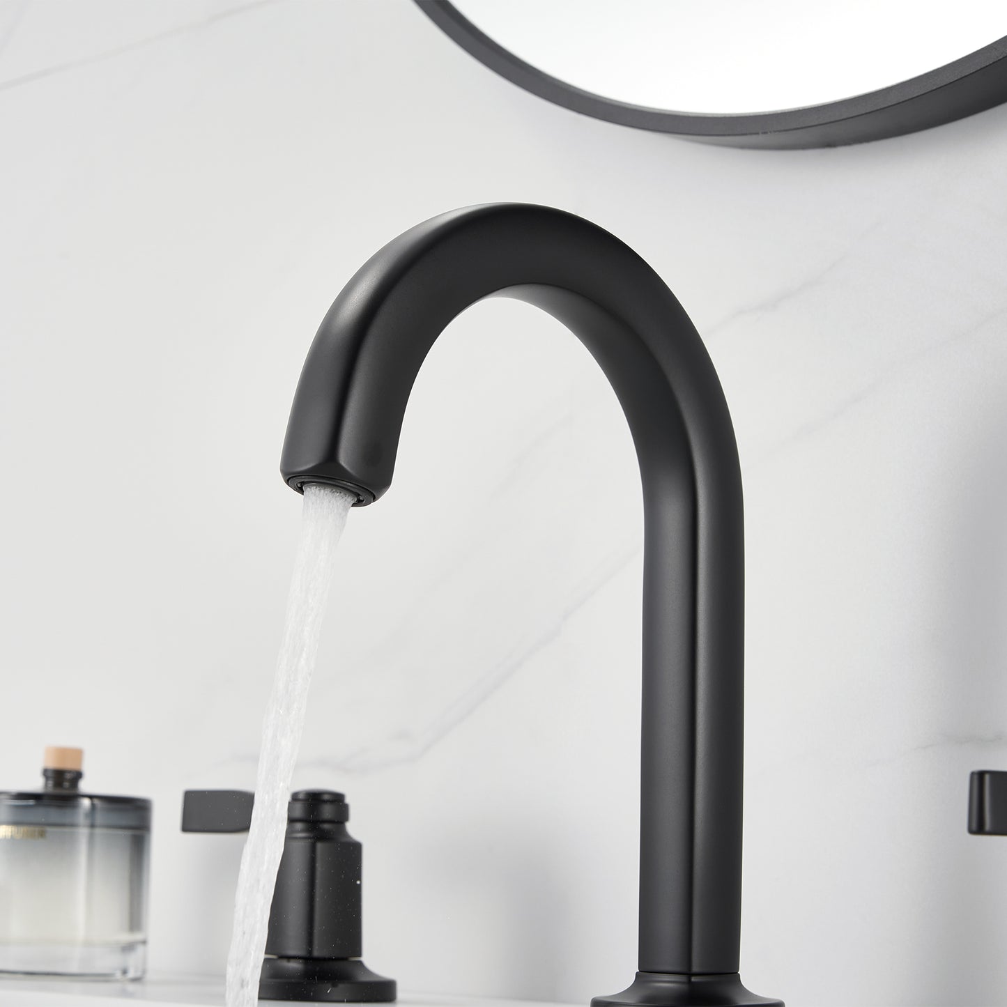Larko WSP18-TM 8 in. Widespread 2-Handle Bathroom Faucet in Matte Black