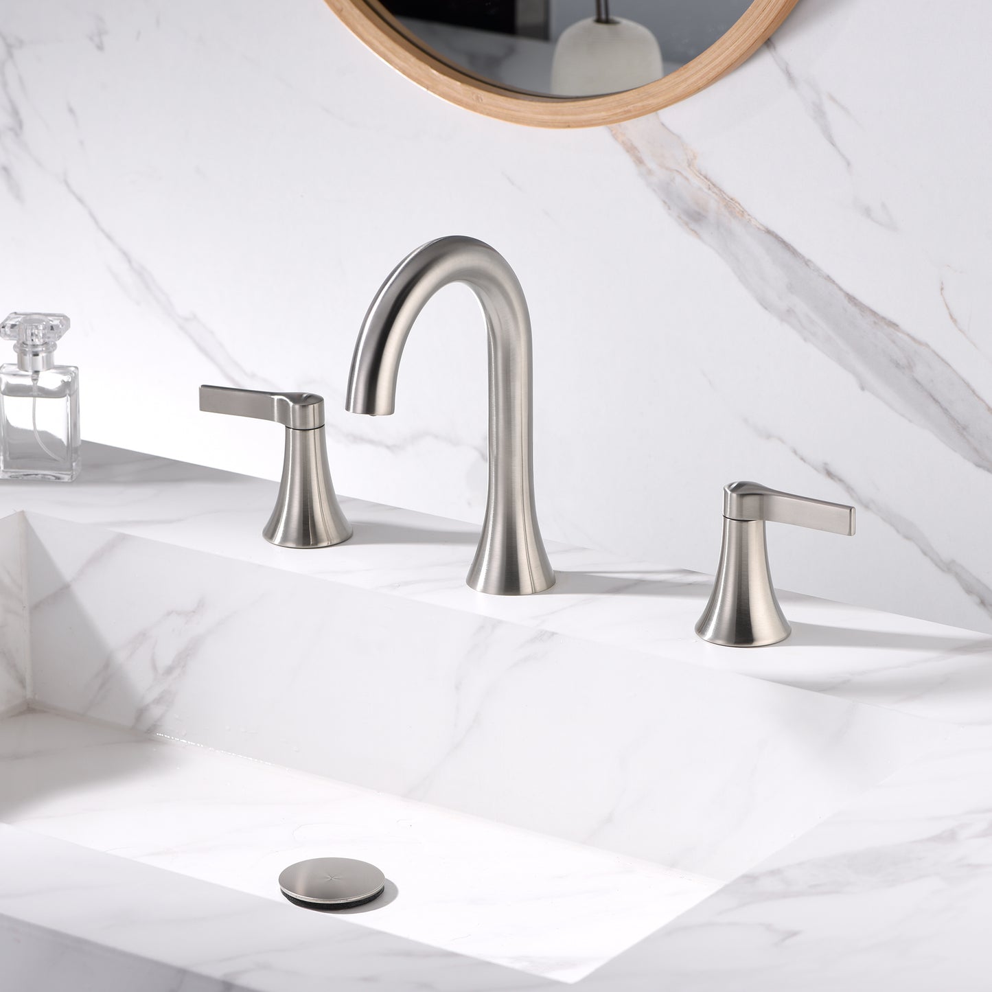 Reesley WSP21-TB 8 in. Widespread 2-Handle Bathroom Faucet in Brushed Nickel