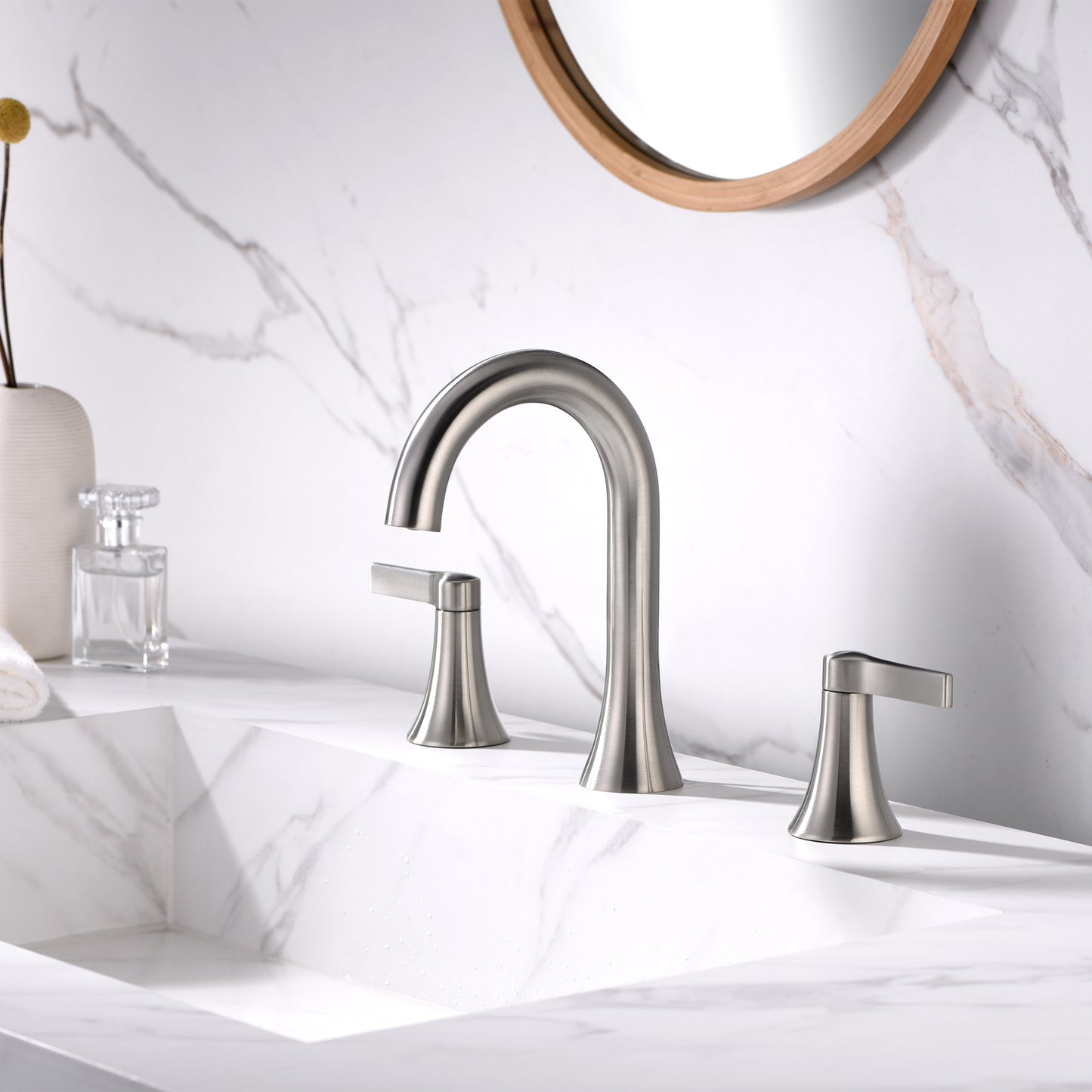 Reesley WSP21-TB 8 in. Widespread 2-Handle Bathroom Faucet in Brushed Nickel