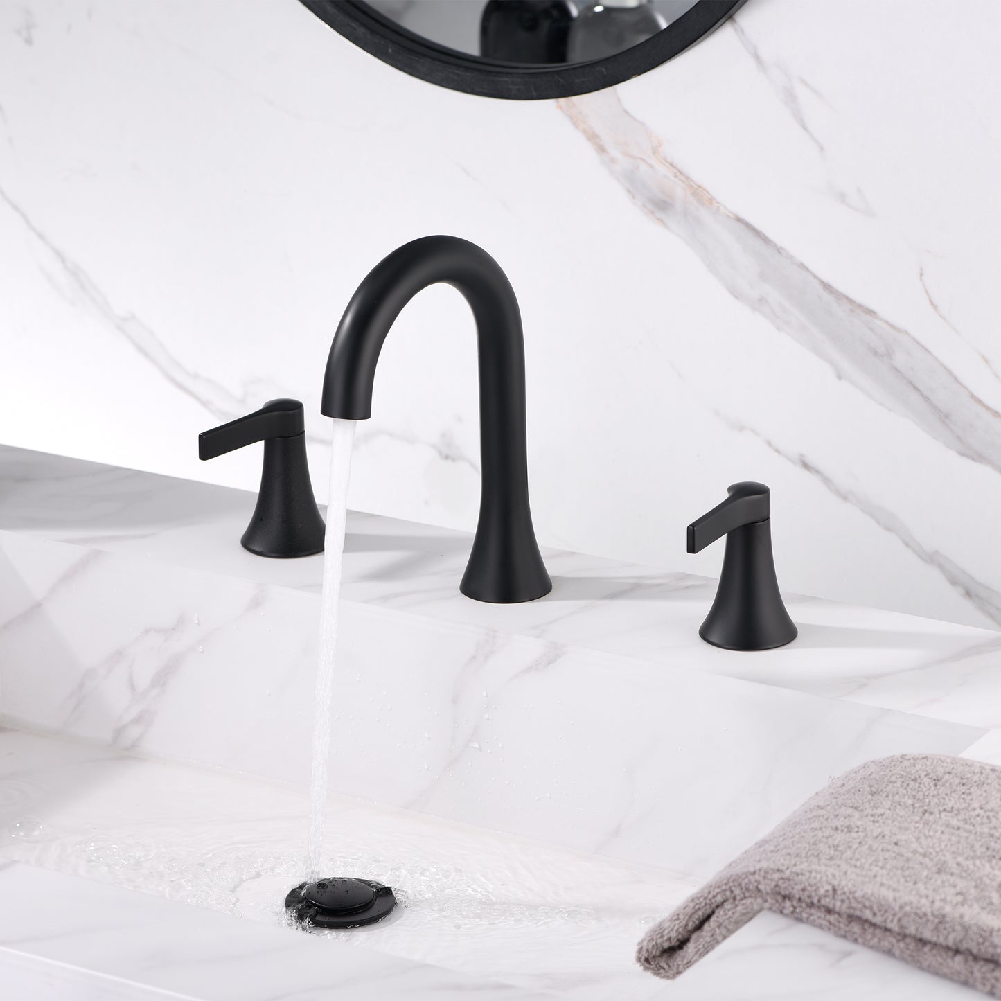 Reesley WSP21-TM 8 in. Widespread 2-Handle Bathroom Faucet in Matte Black