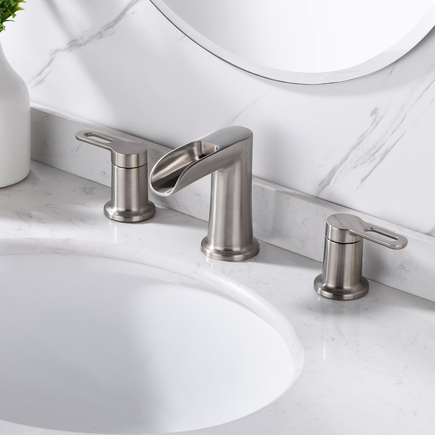 VividFall WSP26-TB 8 in. Widespread 2-Handle Bathroom Faucet in Brushed Nickel
