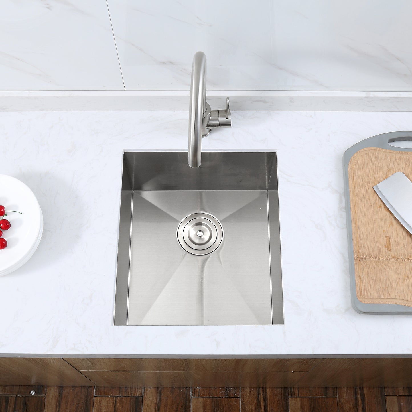 BBS16-18Z Handmade 18 Gauge Stainless Steel 16 in. Undermount Bar Sink