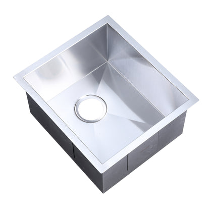 BBS16-18Z Handmade 18 Gauge Stainless Steel 16 in. Undermount Bar Sink