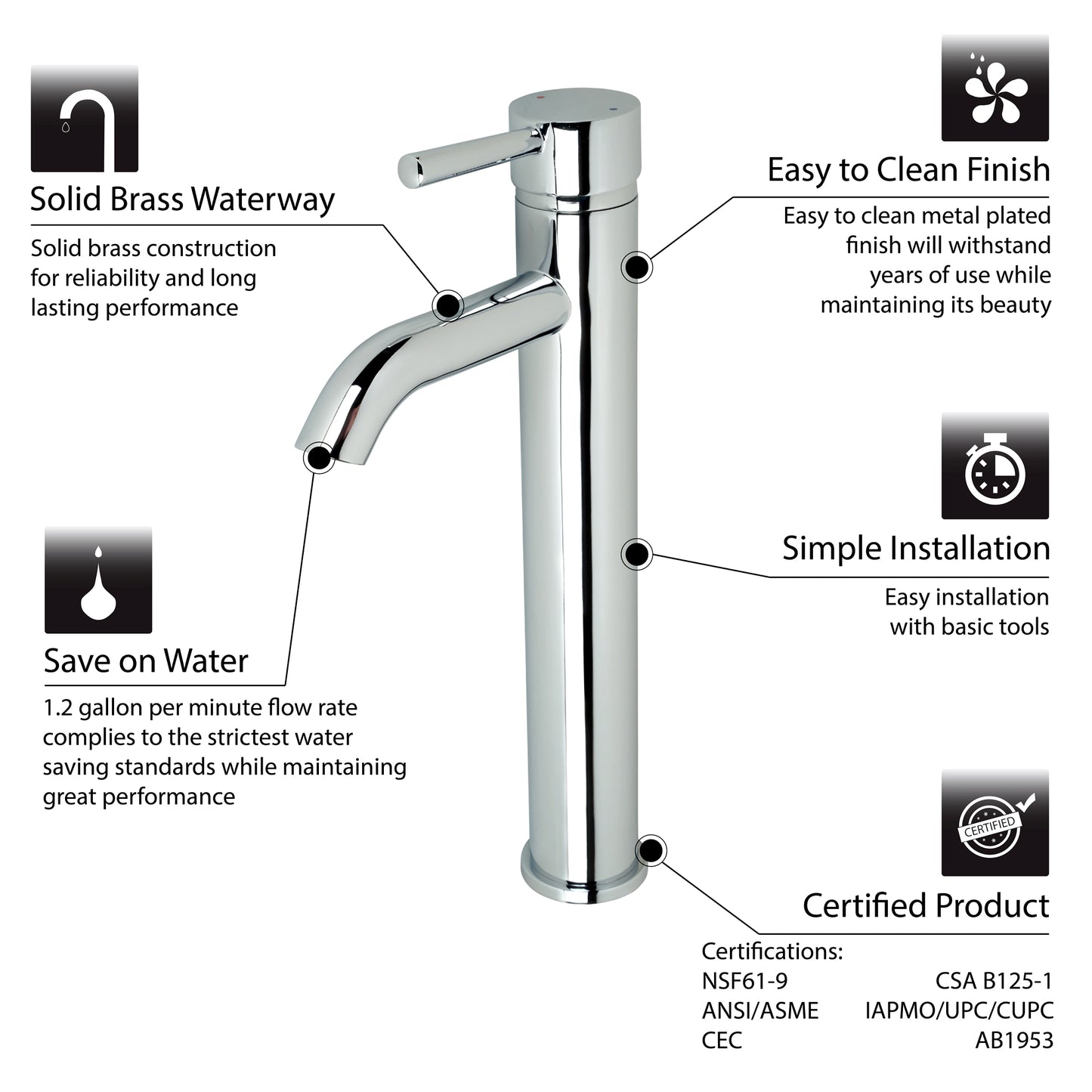 Raphral BSH03-TO Single Hole Single-Handle Vessel Bathroom Faucet with Drain in Oil Rubbed Bronze