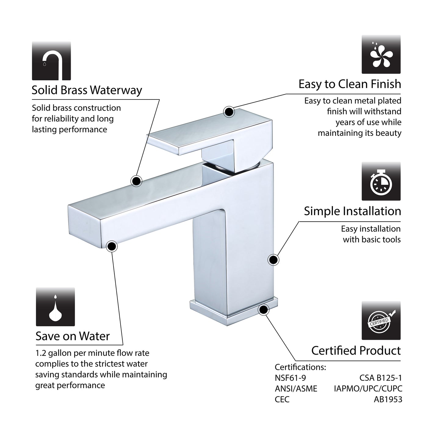 BSH05-SO Single Hole Single-Handle Bathroom Faucet with drain in Oil Rubbed Bronze