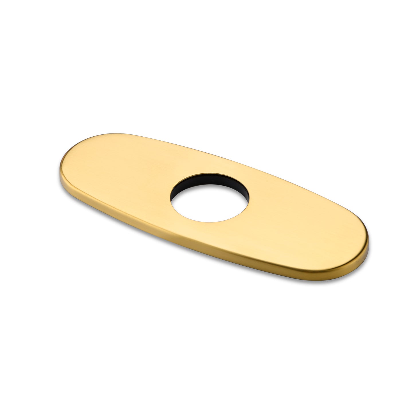 DKPL-7G 6.25 in. x 2.4 in. x 0.25 in. Brass Bathroom Vessel Vanity Sink Faucet Hole Cover Deck Plate Escutcheon in Brushed Gold