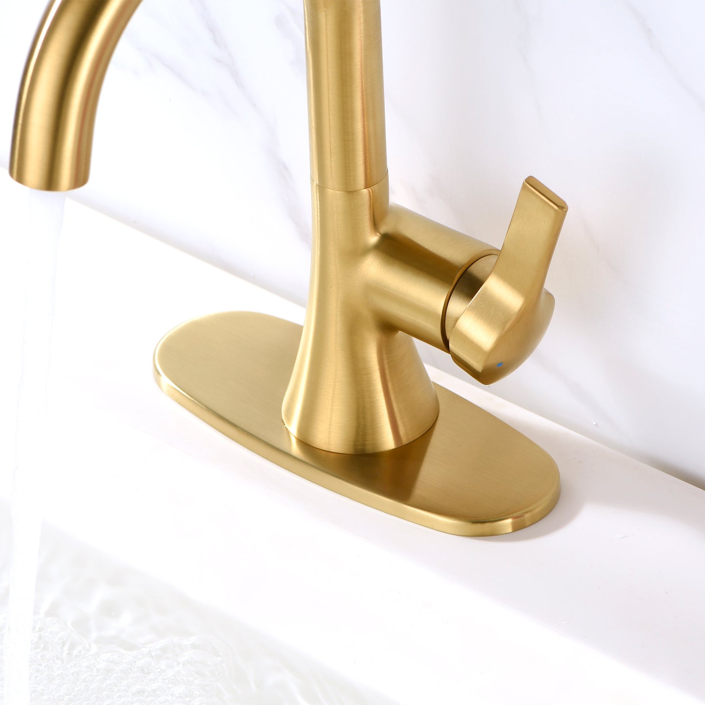 DKPL-7G 6.25 in. x 2.4 in. x 0.25 in. Brass Bathroom Vessel Vanity Sink Faucet Hole Cover Deck Plate Escutcheon in Brushed Gold