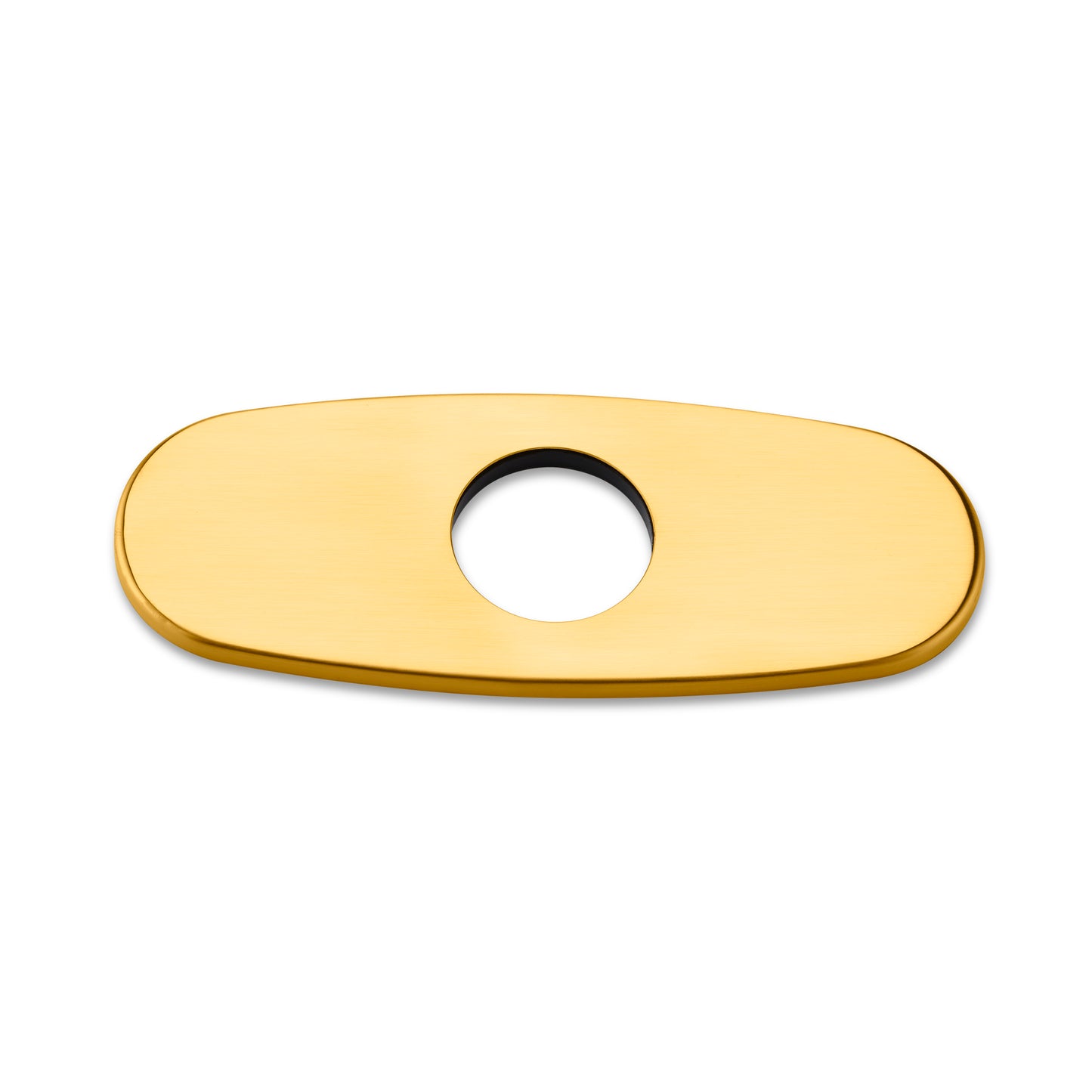 DKPL-7G 6.25 in. x 2.4 in. x 0.25 in. Brass Bathroom Vessel Vanity Sink Faucet Hole Cover Deck Plate Escutcheon in Brushed Gold