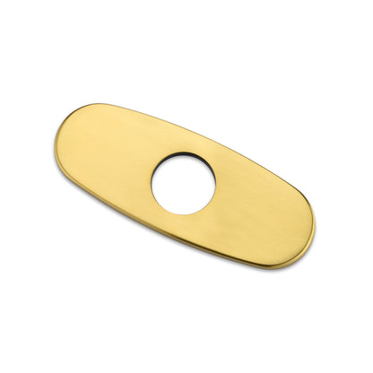 DKPL-7G 6.25 in. x 2.4 in. x 0.25 in. Brass Bathroom Vessel Vanity Sink Faucet Hole Cover Deck Plate Escutcheon in Brushed Gold