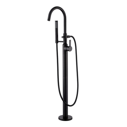 FTF01-TO Modern Freestanding Single-Handle Floor-Mount Roman Tub Faucet Filler with Hand Shower in Oil Rubbed Bronze
