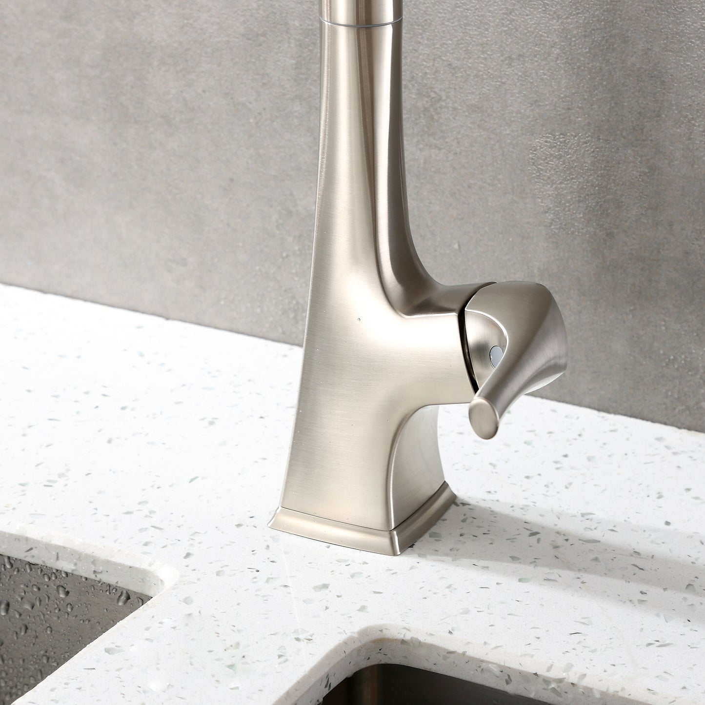 KTS20-TB Single-Handle Pull-Down Sprayer Kitchen Faucet with 2-Function Spray Head 359 in Brushed Nickel