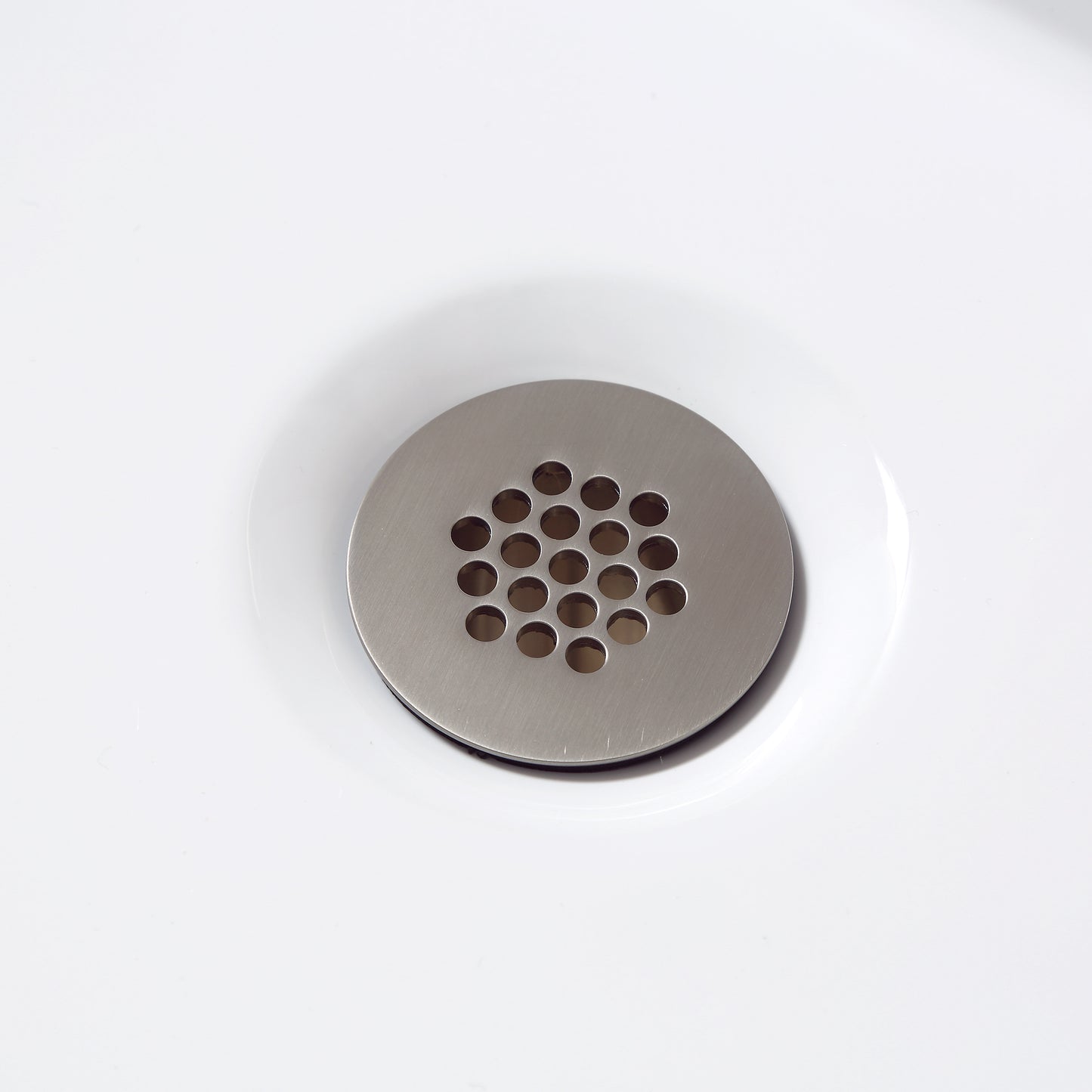 DS05-TB 1-1/2 in. Brass Bathroom and Vessel Sink Grid Drain Stopper Strainer with No Overflow in Brushed Nickel