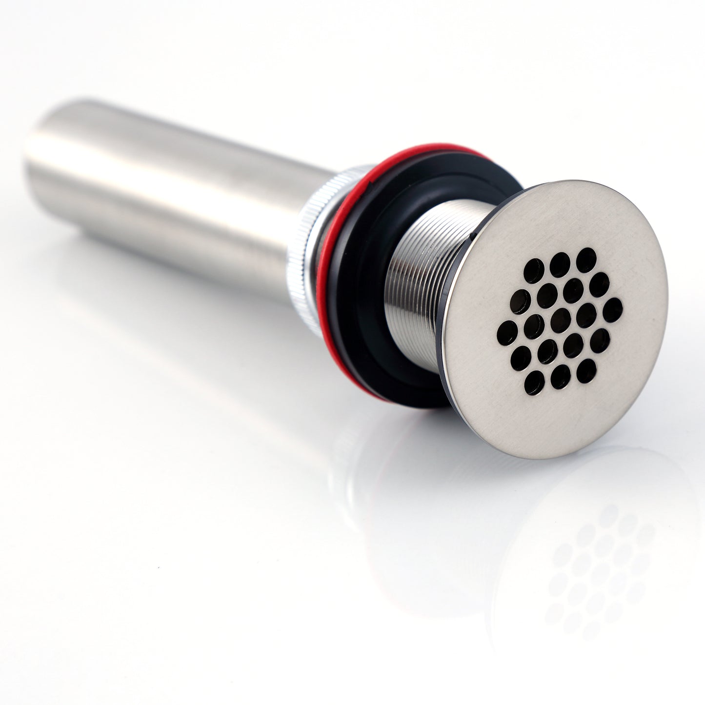 DS05-TB 1-1/2 in. Brass Bathroom and Vessel Sink Grid Drain Stopper Strainer with No Overflow in Brushed Nickel
