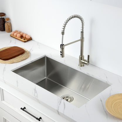 BHS33-18R 33 in. Undermount Single Bowl 18-Gauge Stainless Steel Kitchen Sink with R10 Corner
