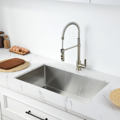 BHS33-18R 33 in. Undermount Single Bowl 18-Gauge Stainless Steel Kitchen Sink with R10 Corner
