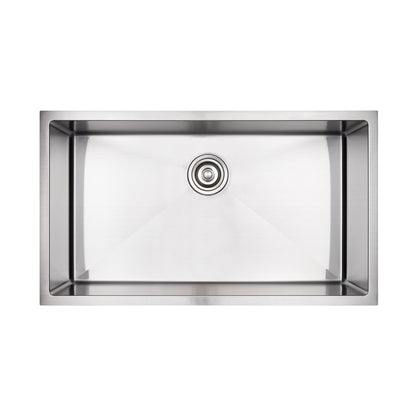 BHS33-18R 33 in. Undermount Single Bowl 18-Gauge Stainless Steel Kitchen Sink with R10 Corner