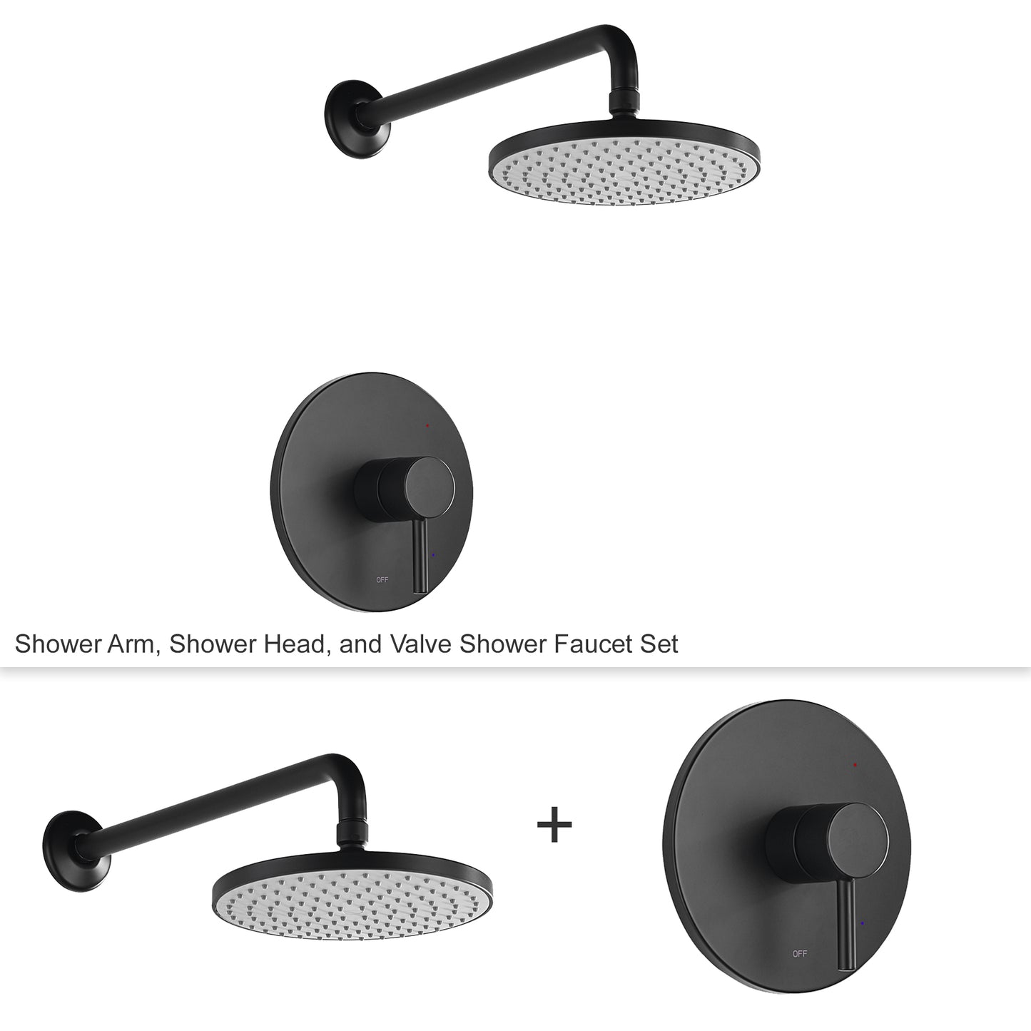 SS-B01-TM Single-Handle 1-Spray Shower Faucet with Valve in Matte Black (Valve Included)