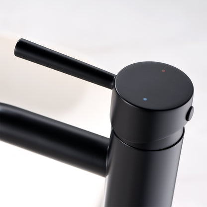 Raphral BSH03-TM Single Hole Single-Handle Vessel Bathroom Faucet with Drain in Matte Black