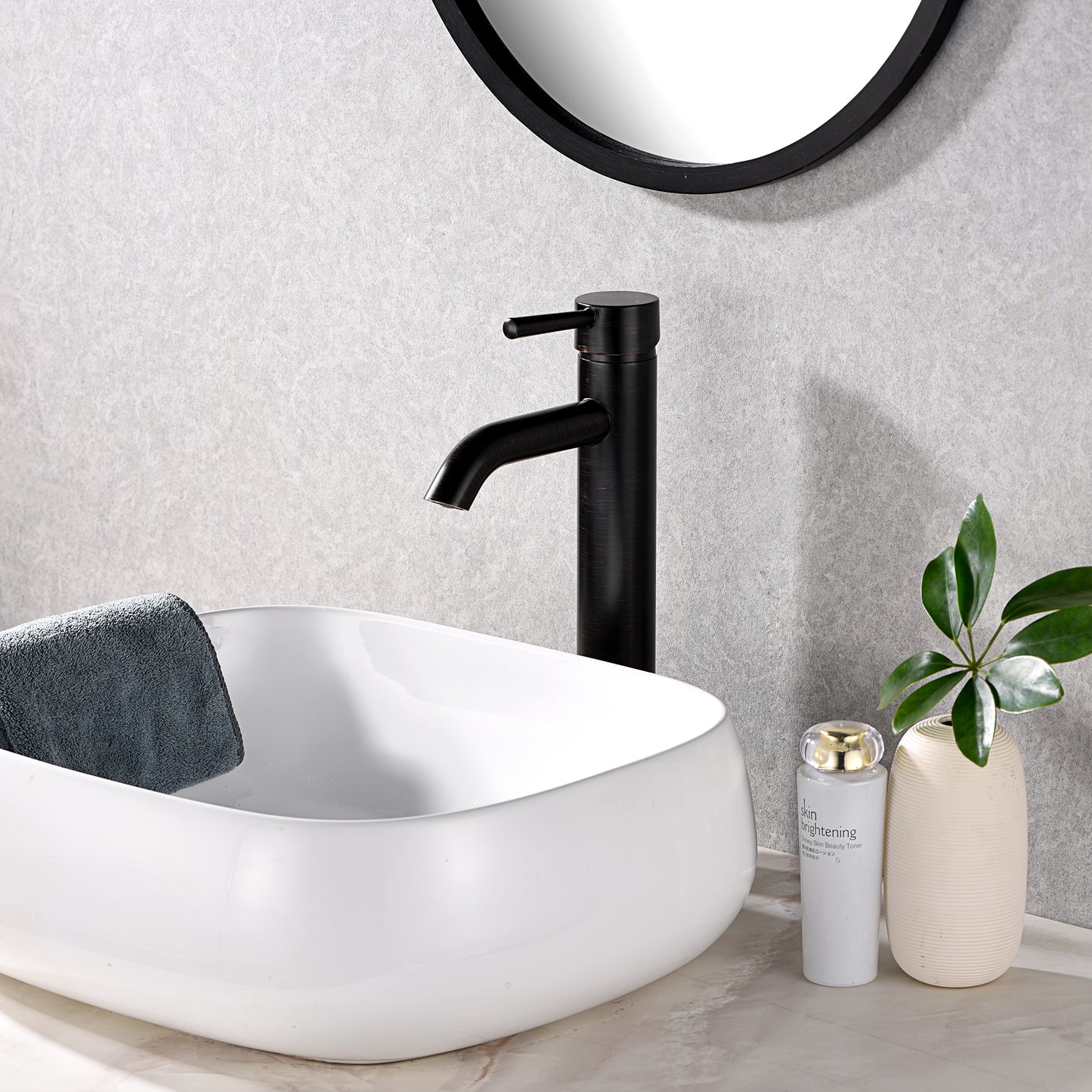 Raphral BSH03-TO Single Hole Single-Handle Vessel Bathroom Faucet with Drain in Oil Rubbed Bronze