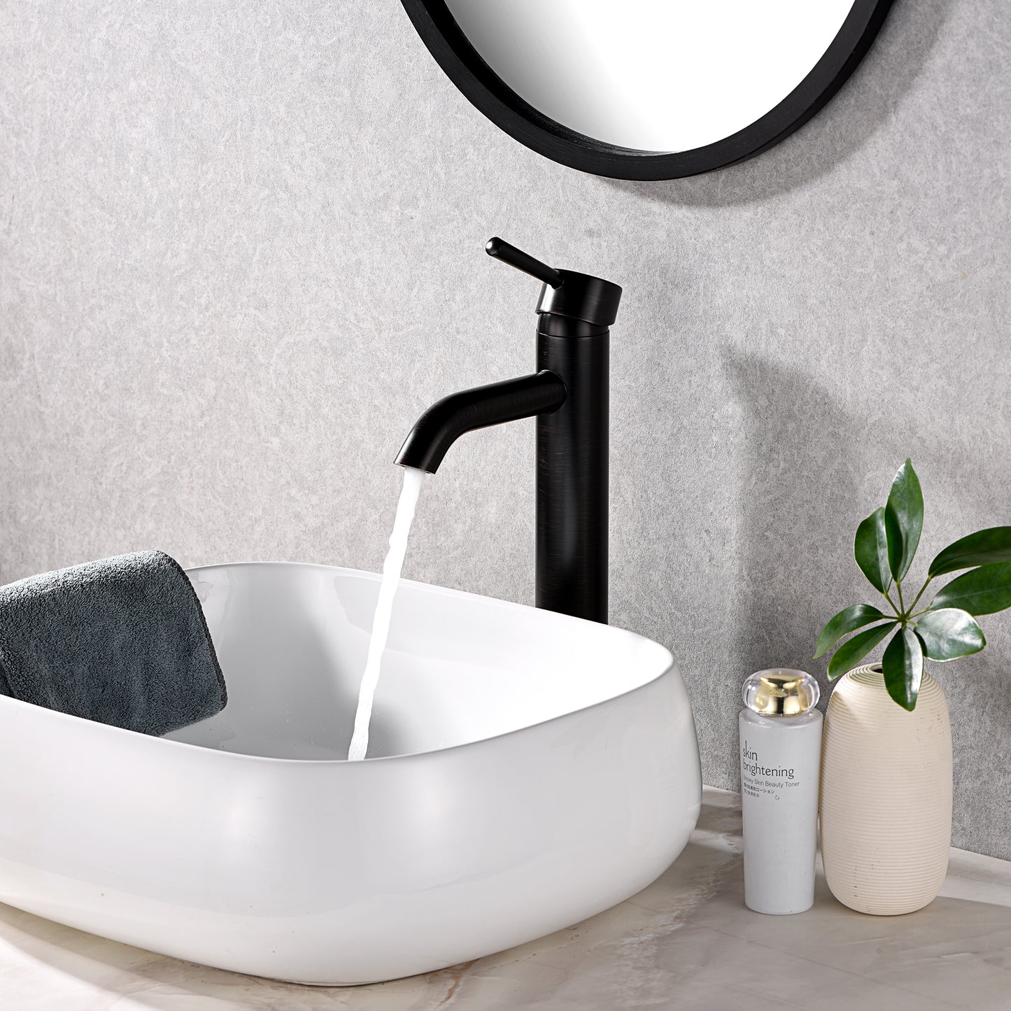 Raphral BSH03-TO Single Hole Single-Handle Vessel Bathroom Faucet with Drain in Oil Rubbed Bronze