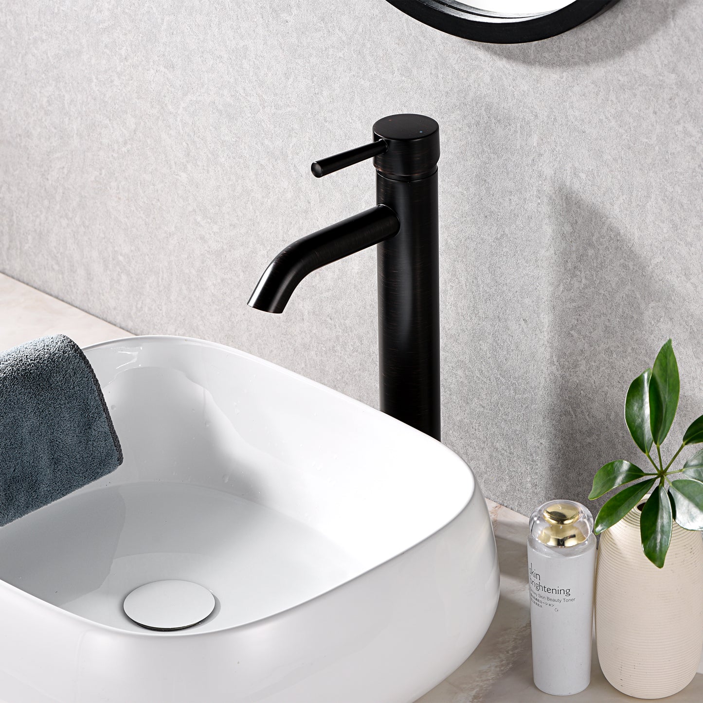 Raphral BSH03-TO Single Hole Single-Handle Vessel Bathroom Faucet with Drain in Oil Rubbed Bronze