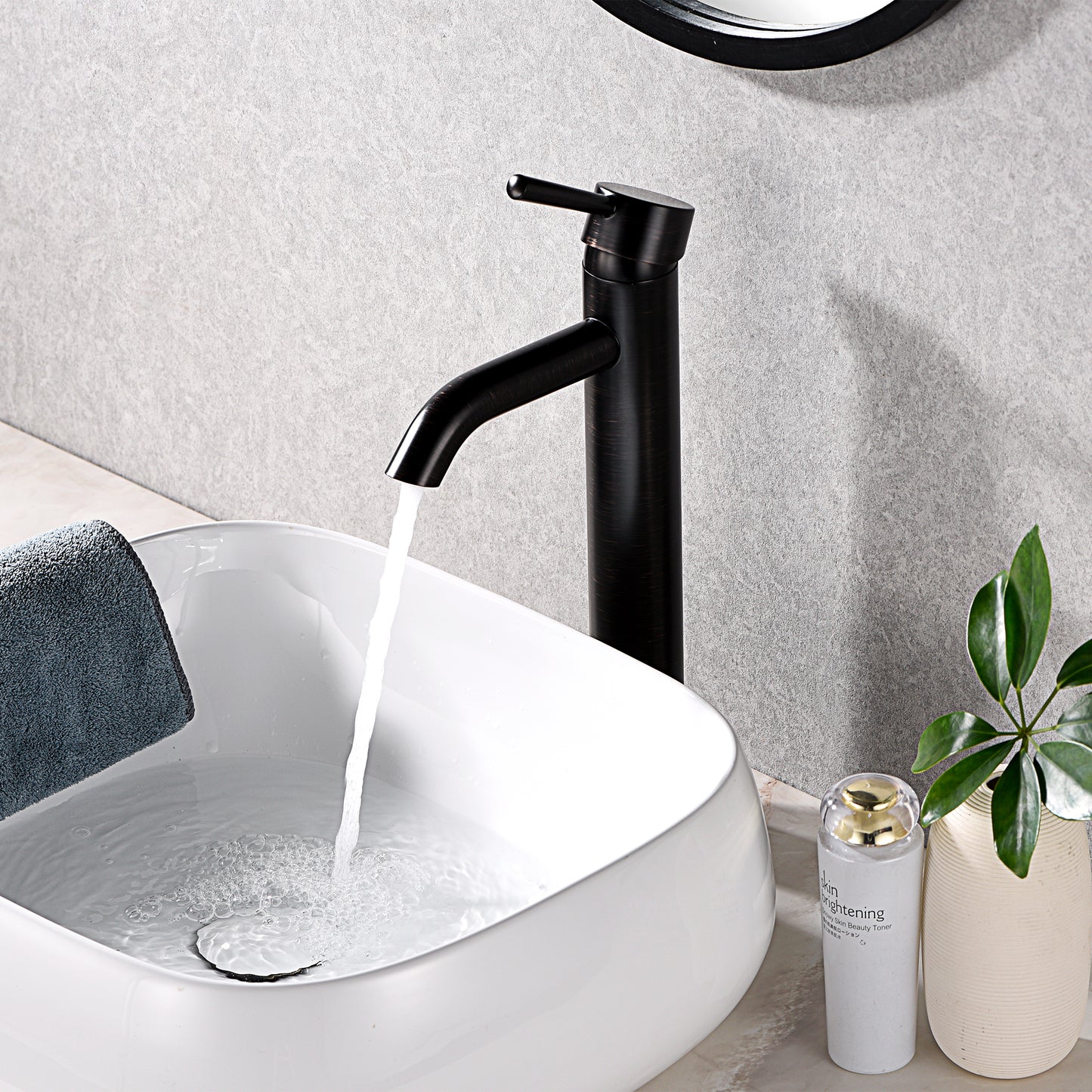 Raphral BSH03-TO Single Hole Single-Handle Vessel Bathroom Faucet with Drain in Oil Rubbed Bronze