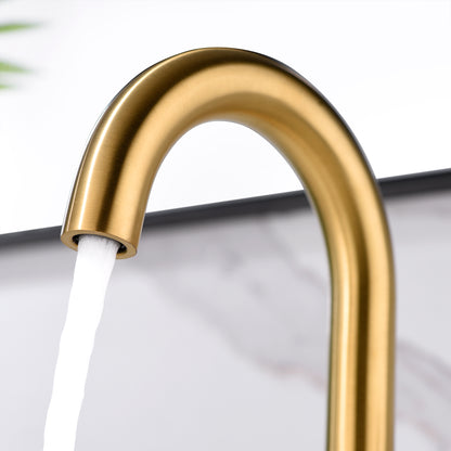 Reesley BSH11-SG Single Hole Single-Handle Bathroom Faucet with drain in Brushed Gold