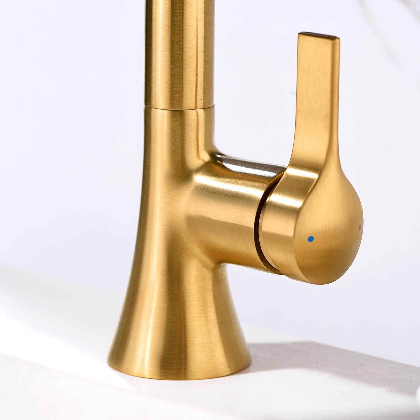 Reesley BSH11-SG Single Hole Single-Handle Bathroom Faucet with drain in Brushed Gold