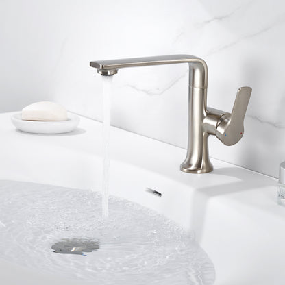 Varen BSH15-SB Single Hole Single-Handle Bathroom Faucet with drain in Brushed Nickel