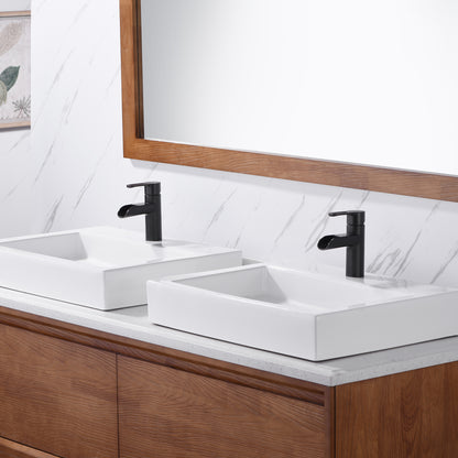 VividFall BSH16-SO Waterfall Single Hole Single Handle Bathroom Vessel Sink Faucet with Drain in Oil Rubbed Bronze