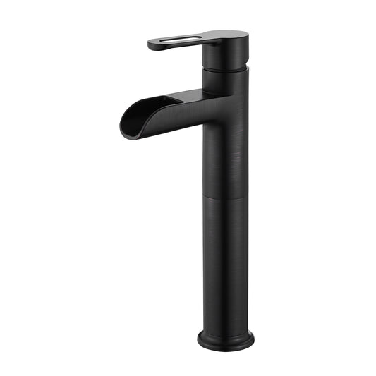 VividFall BSH16-TO Waterfall Single Hole Single Handle Bathroom Vessel Sink Faucet with Drain in Oil Rubbed Bronze