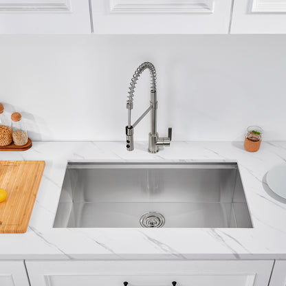CHS30-18Z 30 in. Undermount Single Bowl 18-Gauge Stainless Steel Workstation Kitchen Sink with Accessories