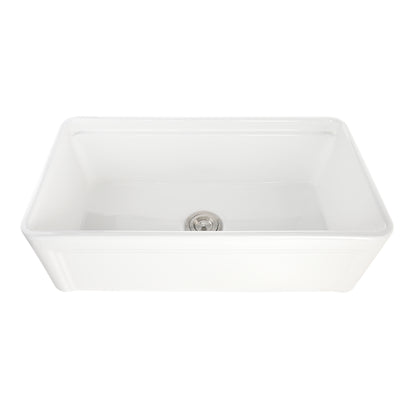 CK-002-33 33 in. Farmhouse Apron Single Bowl Ceramic Kitchen Sink Workstation with Grid, Strainer, Colander, Rack, Cutting Board