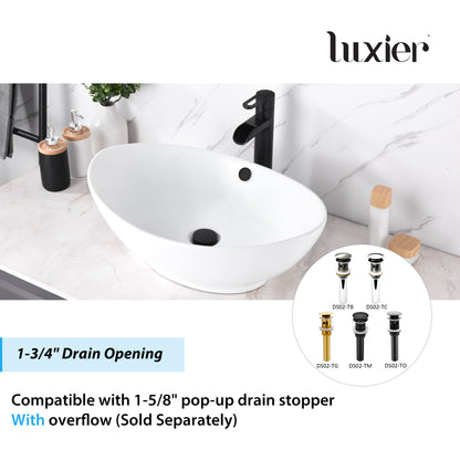 CS-004 Oval Bathroom Ceramic Vessel Sink Art Basin in White