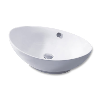 CS-004 Oval Bathroom Ceramic Vessel Sink Art Basin in White