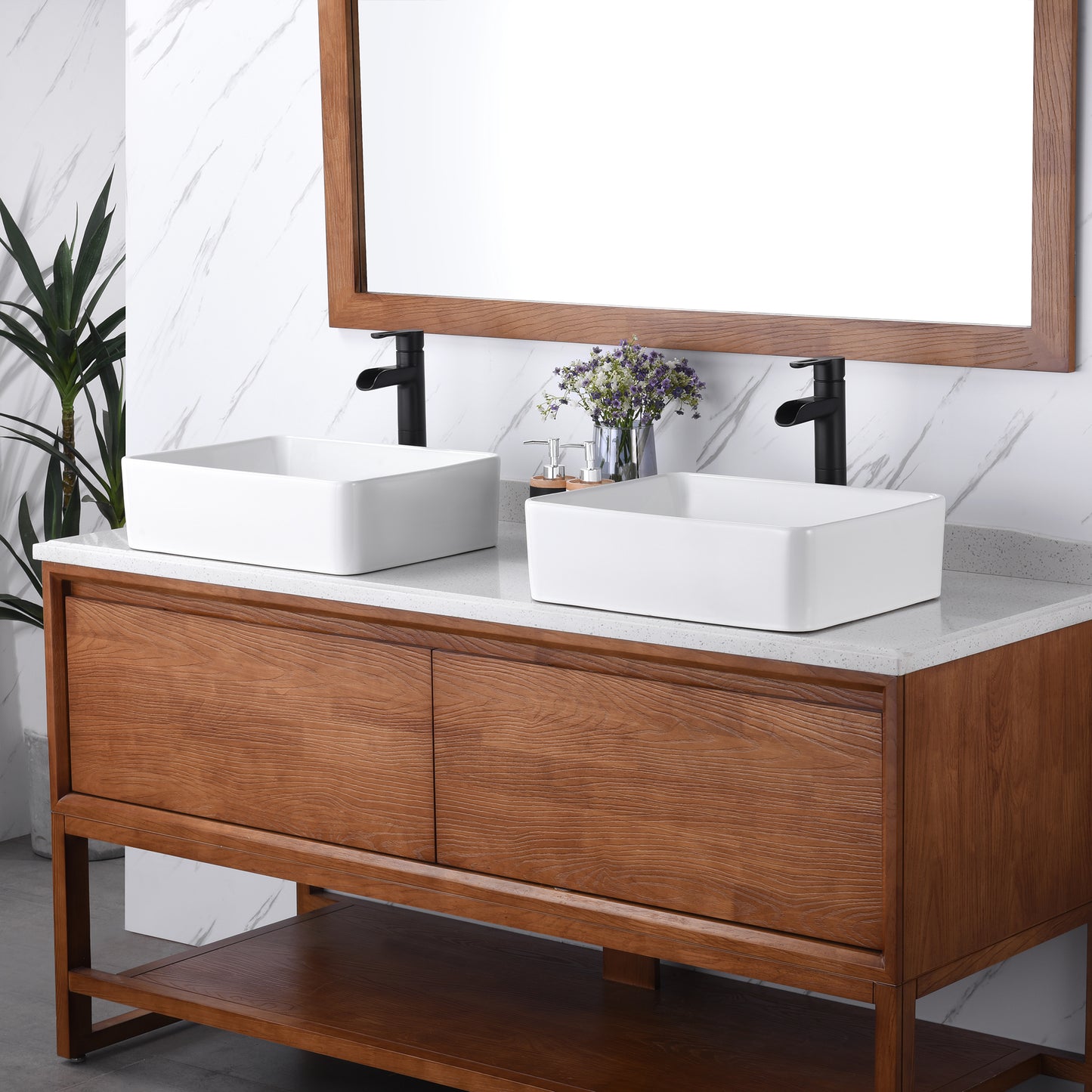 CS-013 Rectangular 19 in. Bathroom Ceramic Vessel Sink Art Basin in White