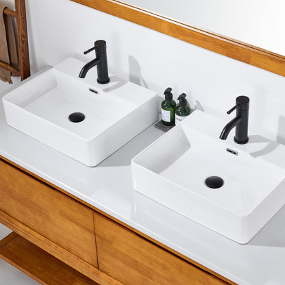 CS-033-GW Rectangular 20 in. Bathroom Ceramic Vessel Sink Art Basin in White