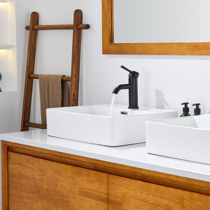 CS-033-GW Rectangular 20 in. Bathroom Ceramic Vessel Sink Art Basin in White